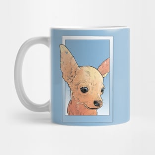 cute chihuahua art design in blue Mug